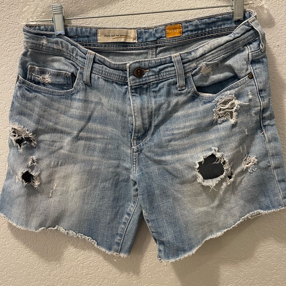 ANTHROPOLOGIE Pilcro and the Letterpress Hyphen Size 27 Mid Length Jean Shorts